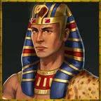 App-Icon von Age of Dynasties: Pharao mit Nemes-Kopftuch und Uräusschlange