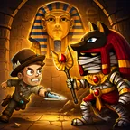 App-Icon von Escape Pharaoh's Tomb: Forscher mit Fackel vor einer Anubis-Statue